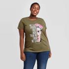 Women's Frida Kahlo We Can Endure Plus Size Short Sleeve Graphic T-shirt - Olive Green 1x, Green/green