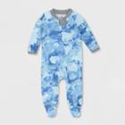 Honest Baby Boys' Organic Cotton Watercolor World Sleep N' Play - Blue Newborn