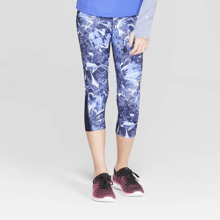 Girls' Laser Cut Premium Capri Leggings - C9 Champion Navy Blue