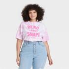 Modern Lux Women's Legally Blonde Plus Size Bend And Snap Short Sleeve Graphic T-shirt - Pink Tie-dye