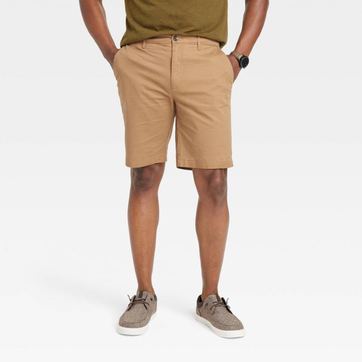 Men's 9 Slim Fit Chino Shorts - Goodfellow & Co Khaki