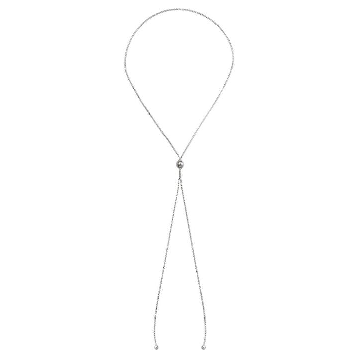 Target Adjustable Lariat Popcorn Chain In Sterling Silver -gray