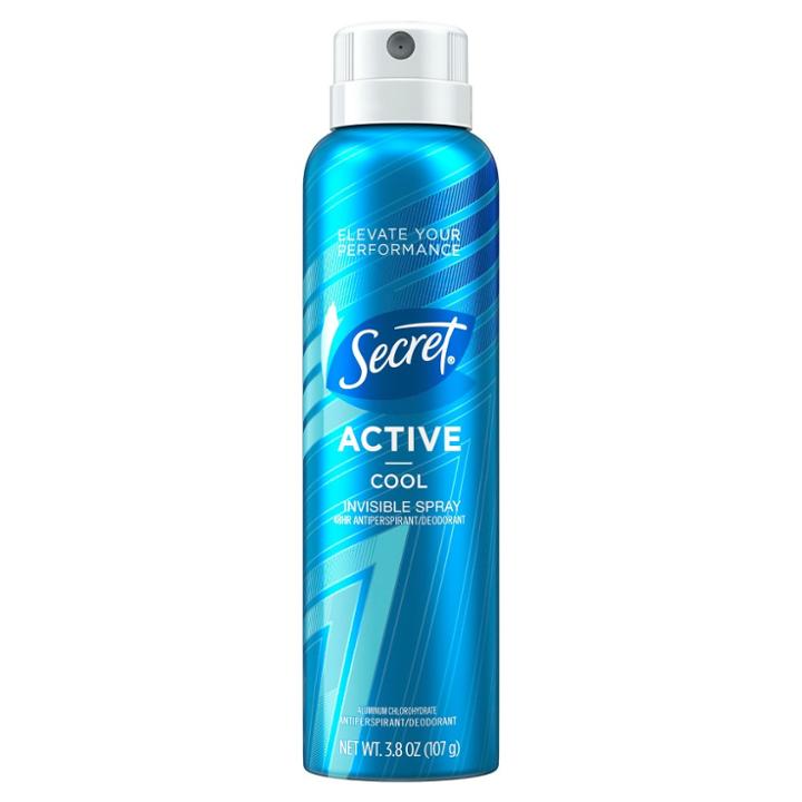 Secret Active Cool Invisible Spray Antiperspirant And Deodorant