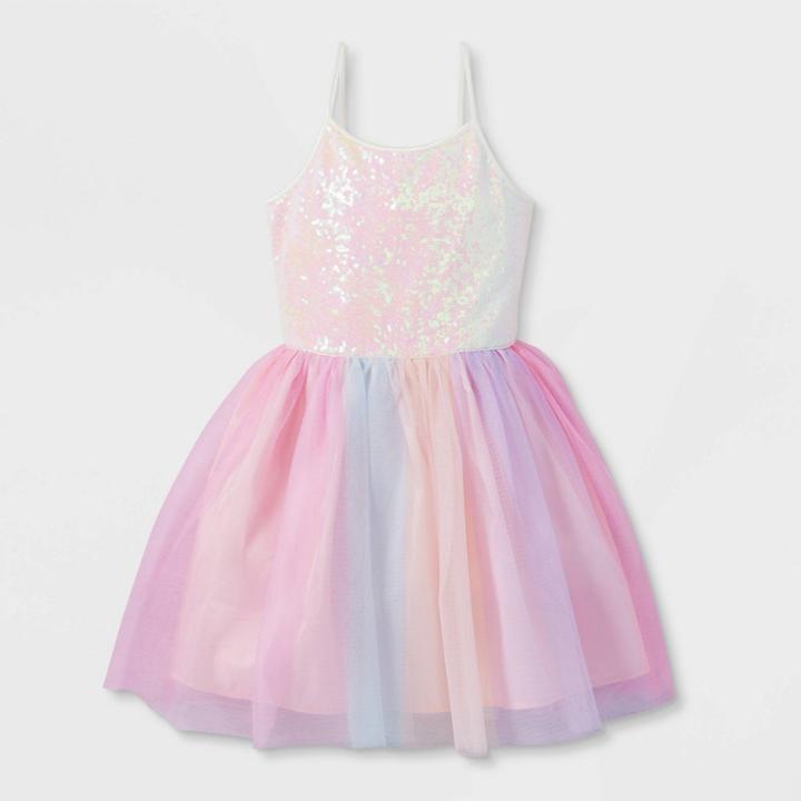 Girls' Sequin Rainbow Tulle Dress - Cat & Jack S,