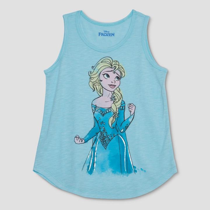 Girls' Frozen Elsa Tank Top - Aqua