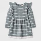 Baby Girls' Ruffle Sleeve Lurex Sweater Dress With Panty - Cat & Jack Gray Newborn, Girl's
