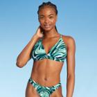 Juniors' Triangle Bikini Top - Xhilaration Blue Swirl Print D/dd Cup