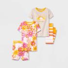 Toddler Girls' 4pc Summer Tight Fit Pajama Set - Cat & Jack Oatmeal Heather