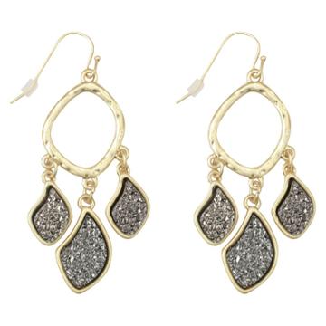 Zirconite Hematite Chandelier Druzy Earring