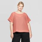 Target Women's Plus Size Short Sleeve Crewneck Blouse - Prologue Rose X, Pink