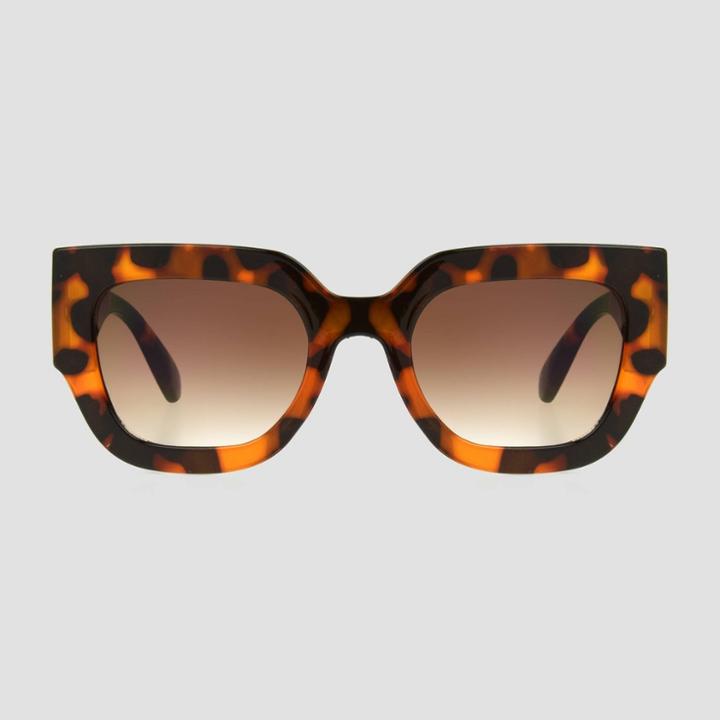 Women's Tortoise Shell Print Oversized Square Sunglasses - Universal Thread Brown