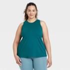 Women's Plus Size Essential Racerback Tank Top - All In Motion Navy Blue