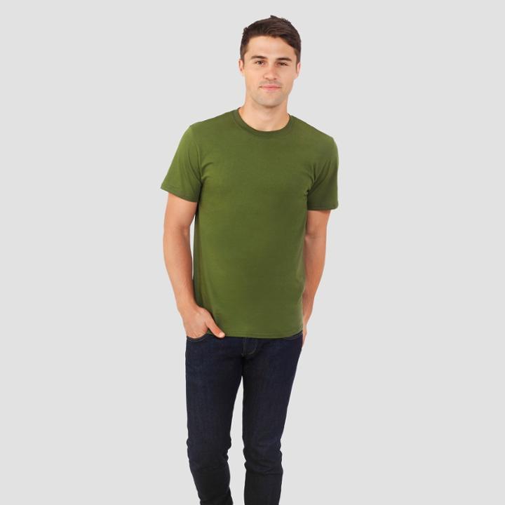 Fruit Of The Loom Select Men's Short Sleeve Crew Neck T-shirt - Olive Green 2xl, Dark Green