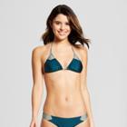 Women's Shirred Triangle Bikini Top - Xhilaration Teal