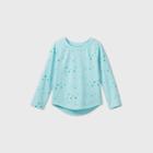 Toddler Girls' Long Sleeve Star T-shirt - Cat & Jack Aqua