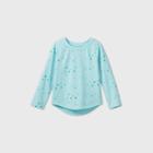 Toddler Girls' Long Sleeve Star T-shirt - Cat & Jack Aqua