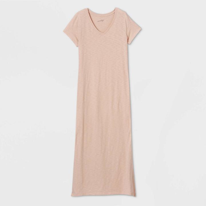 Women's Short Sleeve T-shirt Dress - Universal Thread Blush