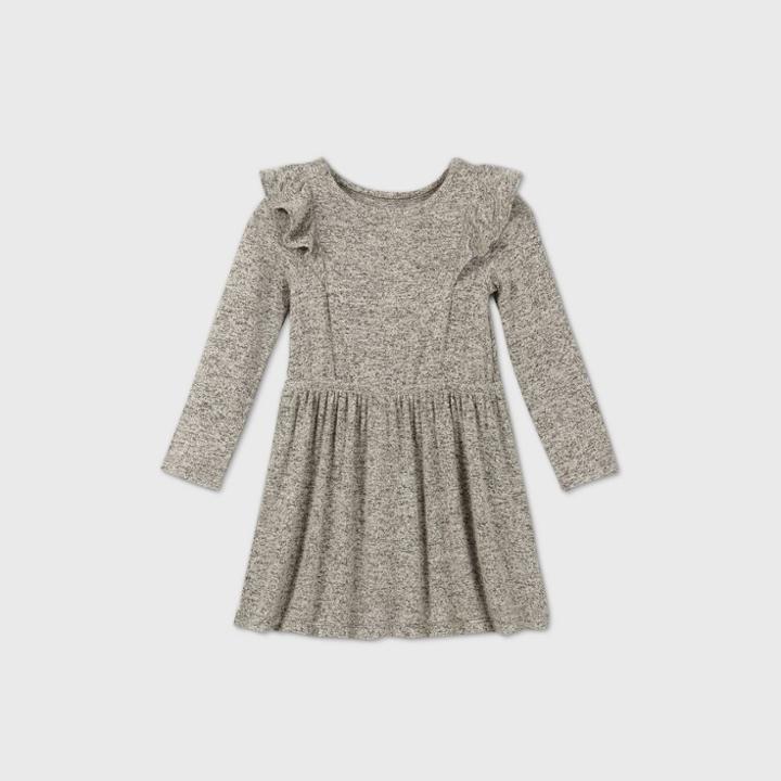 Toddler Girls' Long Sleeve Cozy Dress - Cat & Jack Gray
