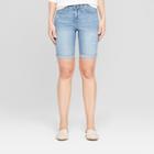 Women's High-rise Double Cuff Bermuda Jean Shorts - Universal Thread Light Wash