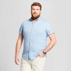 Men's Tall Floral Print Standard Fit Short Sleeve Button-down Shirt - Goodfellow & Co Blue Prelude
