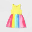 Toddler Girls' Colorblock Tulle Tank Dress - Cat & Jack Yellow
