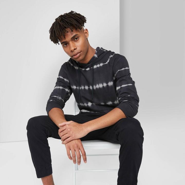 Men's Tie Dye Regular Fit Sweatshirt - Original Use - Black