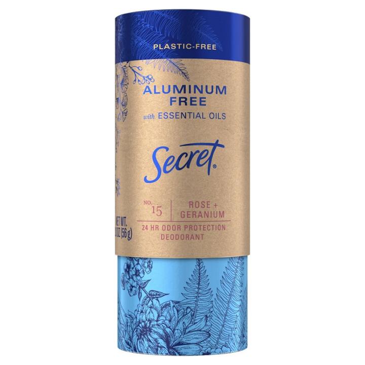 Secret Sustainable Packaging Women's Deodorant With Essential Oils Rose & Geranium