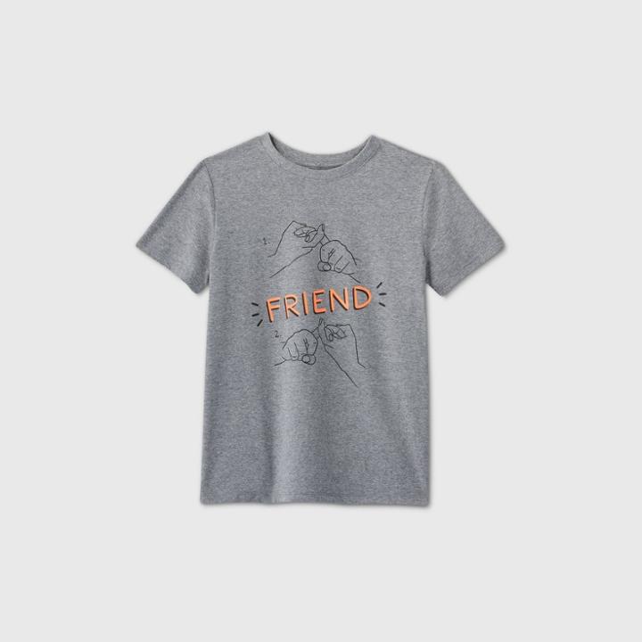 Petiteboys' Short Sleeve 'friend Sign Language' Graphic T-shirt - Cat & Jack Gray