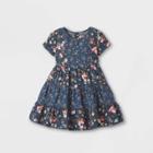 Oshkosh B'gosh Toddler Girls' Mixed Floral Short Sleeve Dress - Navy
