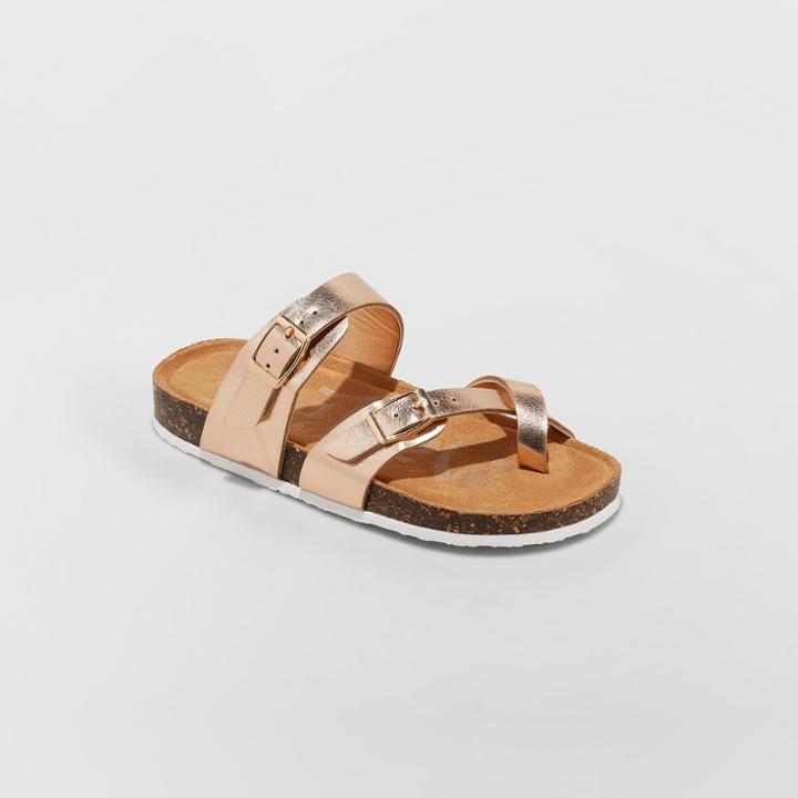 Girls' Mad Love Flynn Comfort Footbed Sandals - Rose Gold