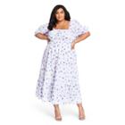 Women's Plus Size Sleeve Gemma Puff Sleeve Dress - Loveshackfancy For Target White/blue