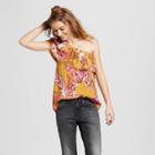 Women's One Shoulder Gauze Top - Mossimo Supply Co. Gold Print