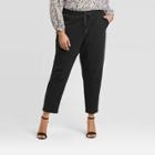 Women's Plus Size Twill Knit Jogger Pants - A New Day Black 1x, Women's,