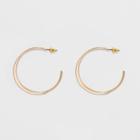 Open Hoop With Flat Casting Earrings - Universal Thread Gold