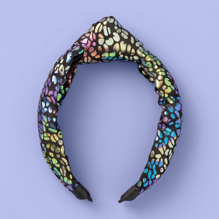 More Than Magic Girls' Iridescent Leopard Foil Knot Headband - More Than