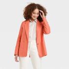 Women's Linen Blazer - A New Day Orange