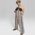 Women's Plus Size Striped Sleeveless Woven Jumpsuit - Wild Fable