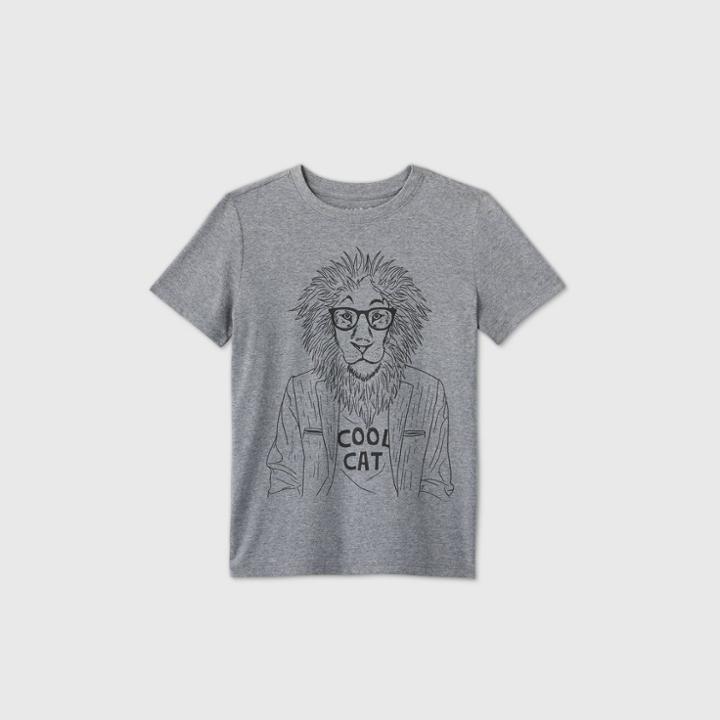 Petiteboys' Short Sleeve 'cool Cat' Graphic T-shirt - Cat & Jack Gray