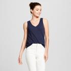 Women's Loose Fit V-neck Tank - A New Day Navy (blue)