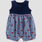 Baby Girls' Watermelon Gingham Romper - Just One You Made By Carter's Navy