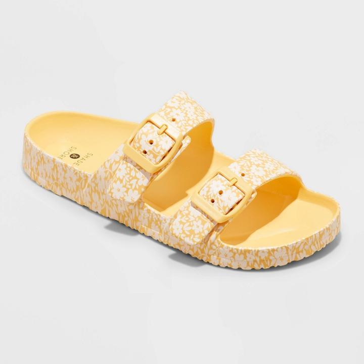 Women's Neida Eva Two Band Footbed Slide Sandals - Shade & Shore Yellow