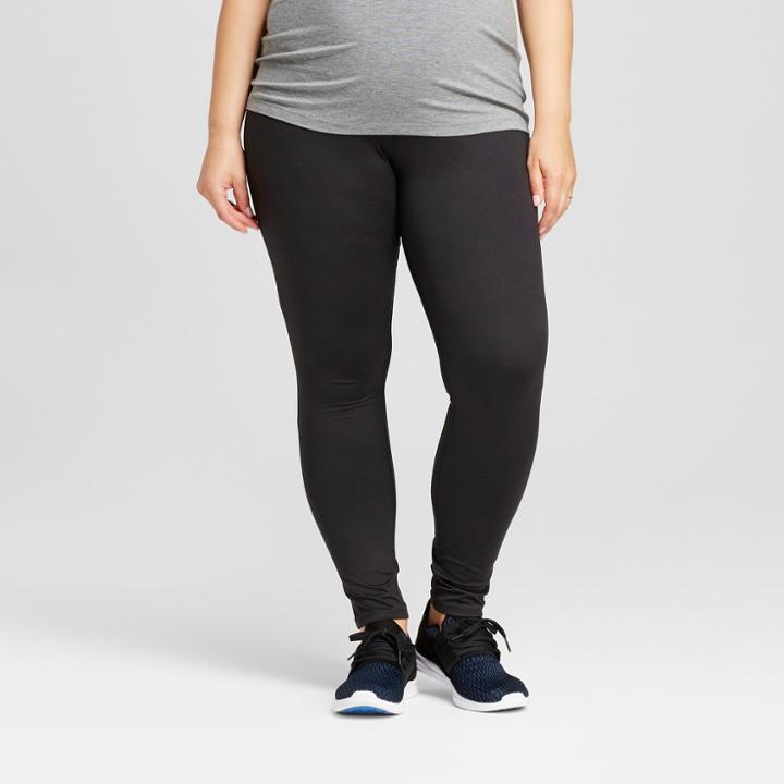 Maternity Plus Size Overbelly Panel Leggings - Isabel Maternity By Ingrid & Isabel Black