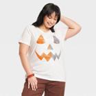 Grayson Threads Women's Plus Size Pumpkin Face Short Sleeve Graphic T-shirt - White