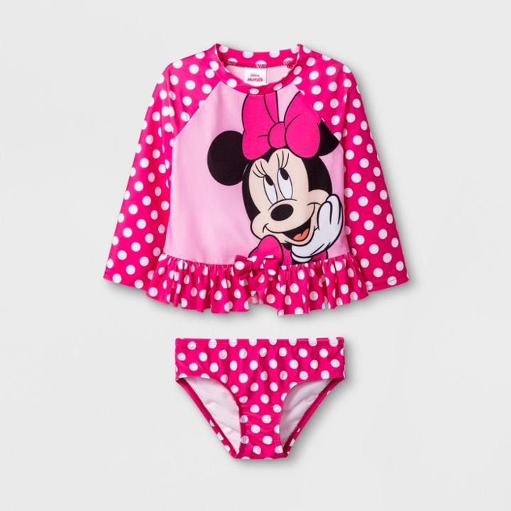Disney Toddler Girls' Minnie Mouse 2pc Swimsuit - Pink