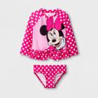 Disney Toddler Girls' Minnie Mouse 2pc Swimsuit - Pink