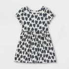 Toddler Girls' Knit Short Sleeve Dress - Cat & Jack Black/white