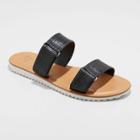 Women's Illiana Two Band Easy Closure Sandals - A New Day Black