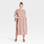 Women's Plus Size Short Sleeve T-shirt Dress - Universal Thread Blush