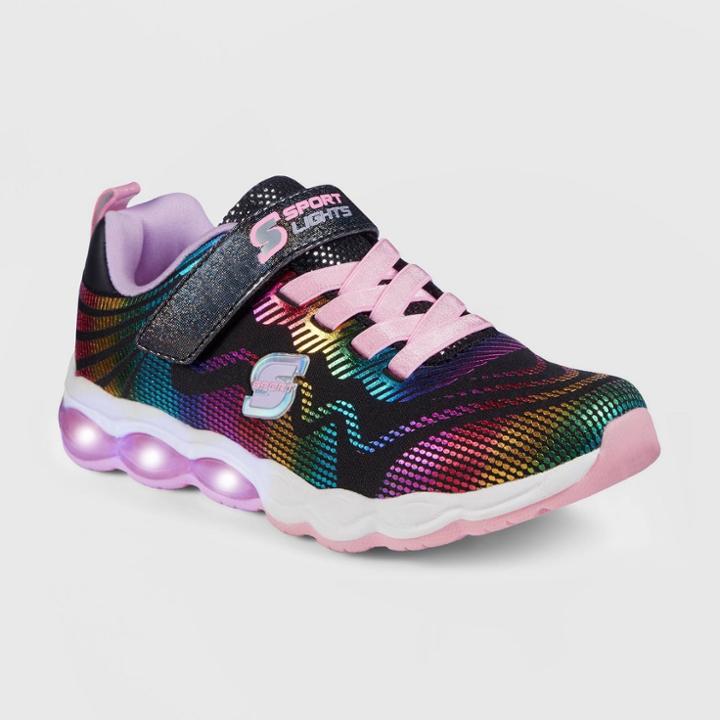 Girls' S Sport By Skechers Azariah Light-up Apparel Sneakers - Black
