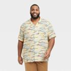 Men's Big & Tall Short Sleeve Button-down Camp Shirt - Goodfellow & Co Earth Tones